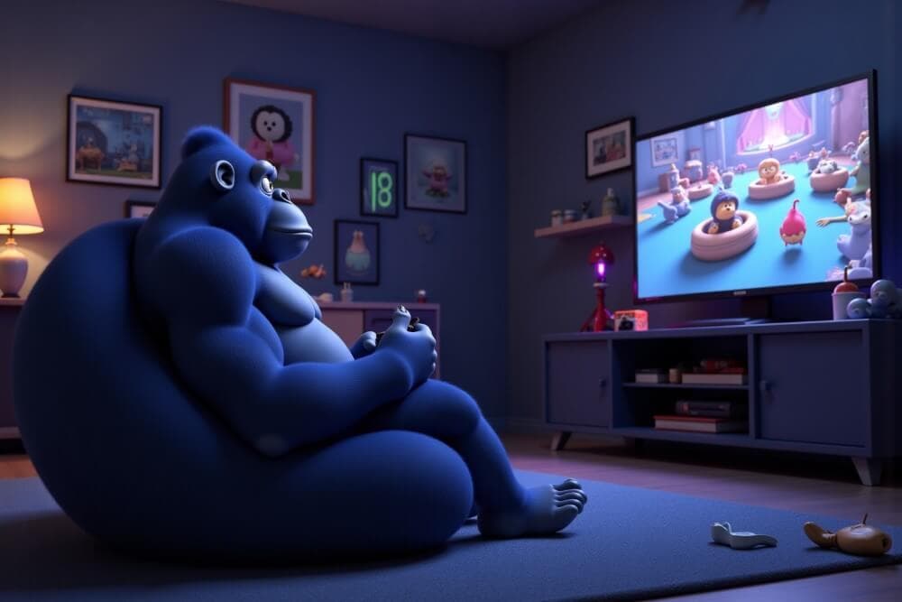 Lumpy playing video games